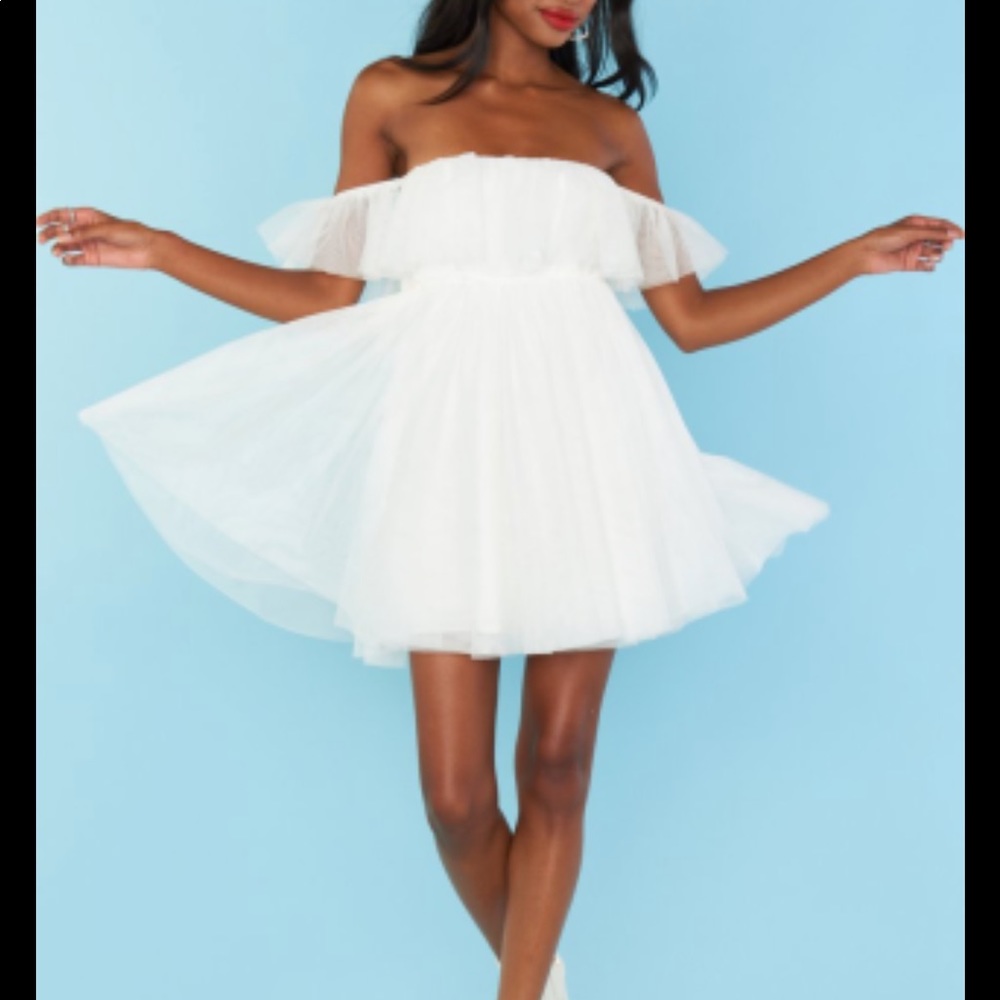 SHOW ME YOUR MUMU Have A Ball Babydoll White Tulle